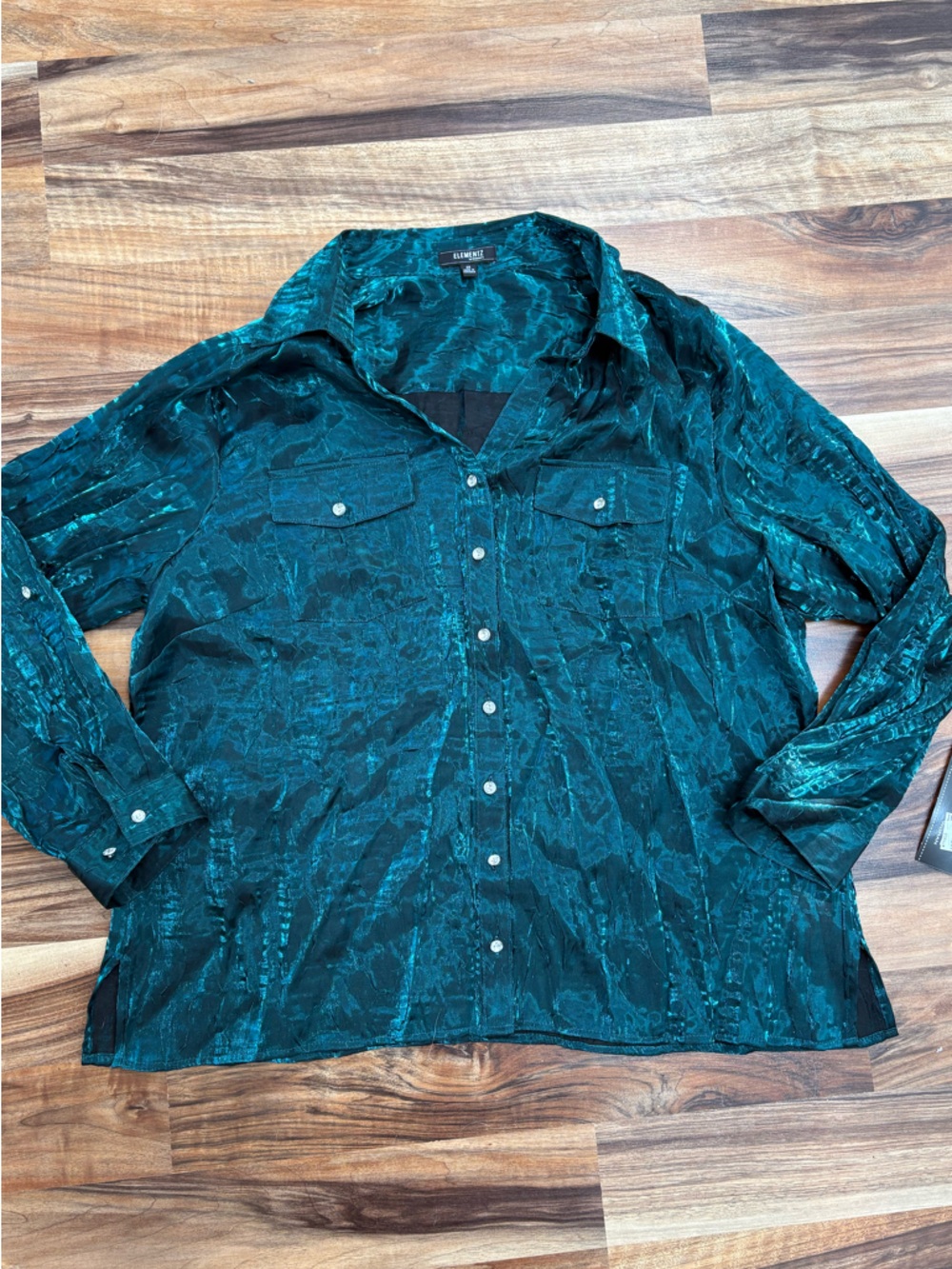 Elementz Women’s Teal Button-Up Shirt NEW size 2X